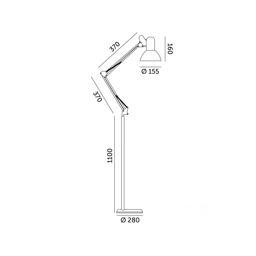 Brilagi - Painduv põrandalamp TASKER 1xE27/60W/230V 184 cm valge