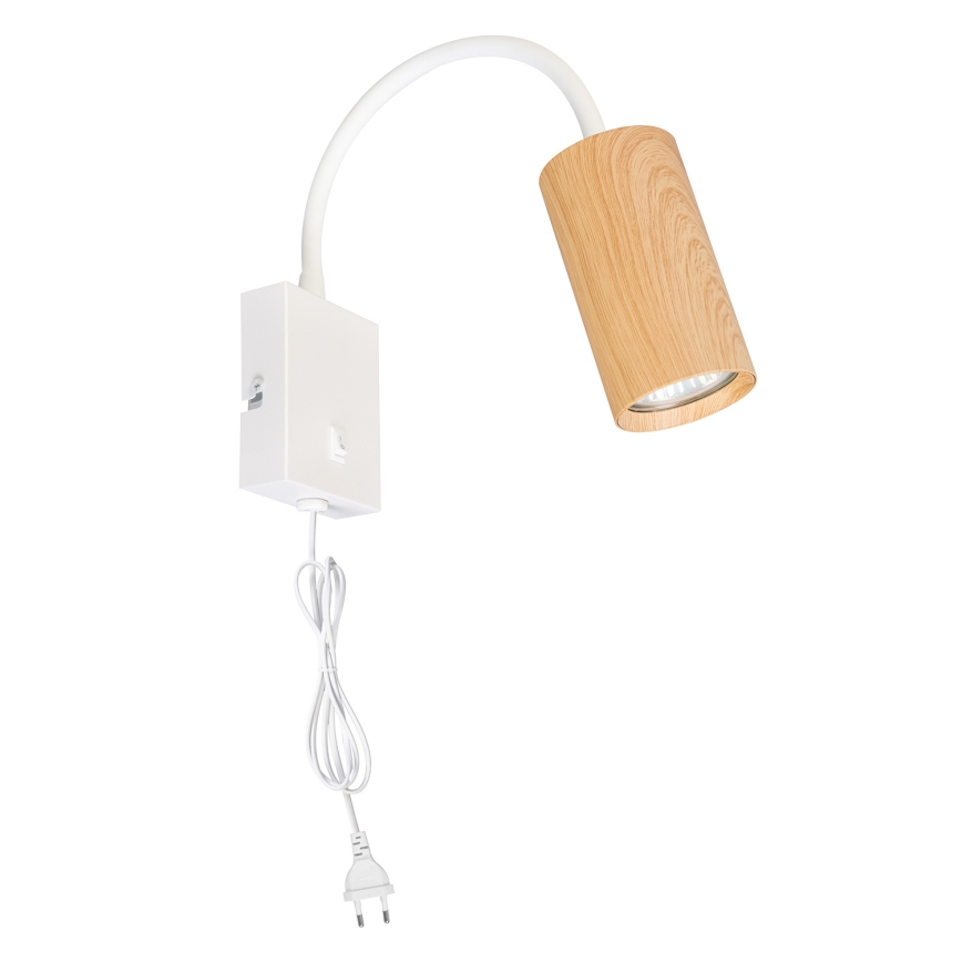 BRILAGI - painduv seinavalgusti lülitiga SELE 1xGU10/30W/230V valge/tamme dekor