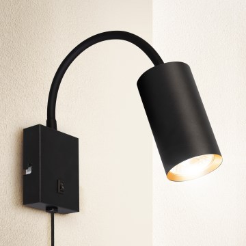 BRILAGI - Painduv seinavalgusti lülitiga SELE 1xGU10/30W/230V must/kuldne