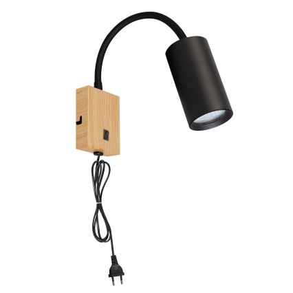 BRILAGI - Painduv seinavalgusti lülitiga SELE 1xGU10/30W/230V must/tamme dekoor