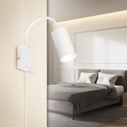 BRILAGI - Reguleeritav seinavalgusti lülitiga SELE 1xGU10/30W/230V valge