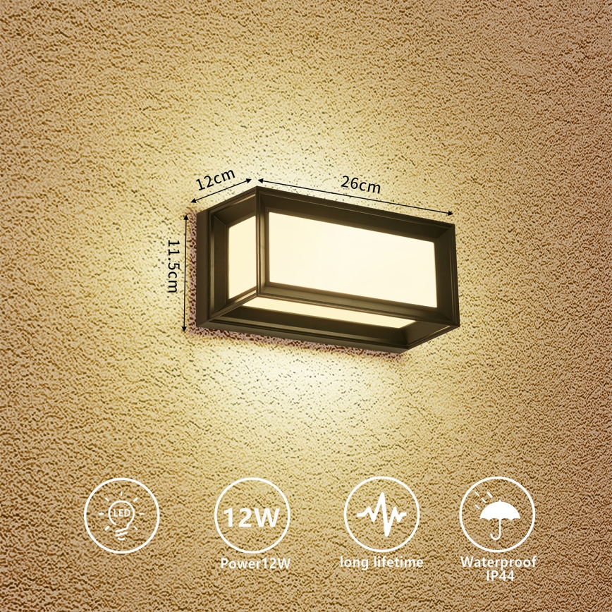 Brilagi - LED välisseinavalgusti PARKER LED/12W/230V 3000/4500/6000K must IP44