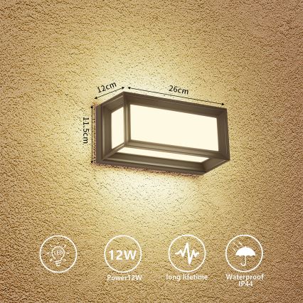 Brilagi - PARKER LED välisseinavalgusti, 12 W, 230 V, 3000/4500/6000 K, antratsiit, IP44
