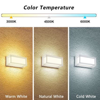 Brilagi - PARKER LED välisseinavalgusti 12W/230V 3000/4500/6000K valge IP44