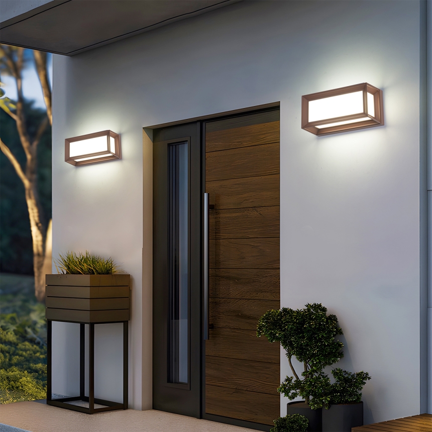 Brilagi - LED välisseina valgusti anduriga PARKER LED/12W/230V pruun IP44