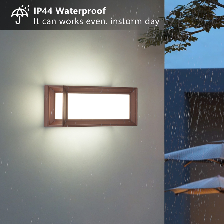 Brilagi - LED välisseina valgusti anduriga PARKER LED/12W/230V pruun IP44