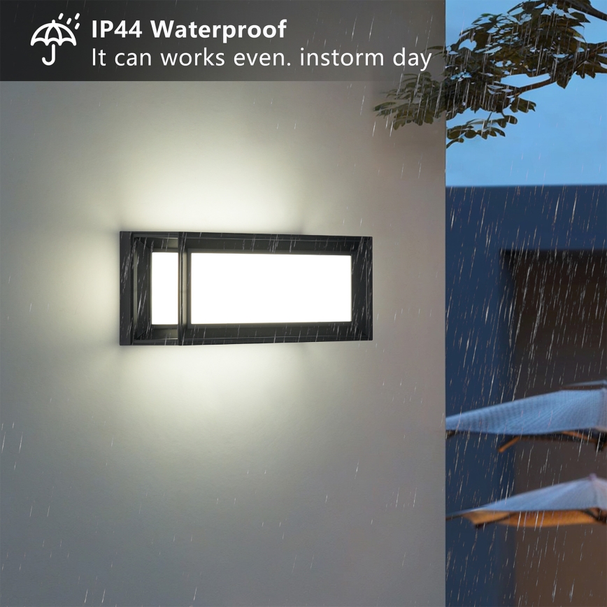 Brilagi - LED välisseinavalgusti liikumisanduriga PARKER LED/12W/230V must IP44