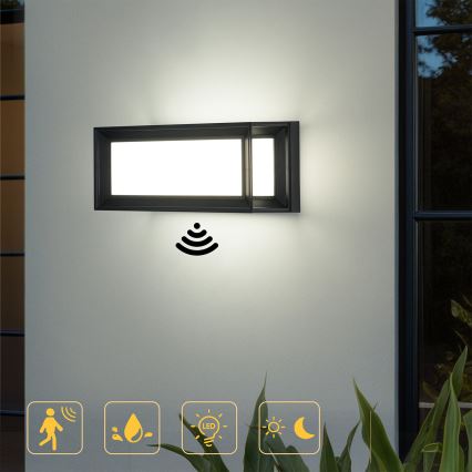 Brilagi - LED välisseinavalgusti liikumisanduriga PARKER LED/12W/230V must IP44