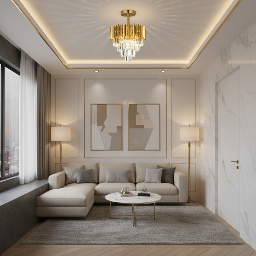 Brilagi - Pealepandav lühter CRISTAL 5xE14/40W/230V, läbimõõt 43 cm