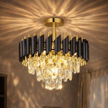 Brilagi - Pealepandav lühter ECLIPSE 5xE14/10W/230V läbimõõt 38 cm must/kuldne