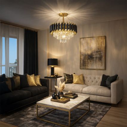 Brilagi - Pealepandav lühter ECLIPSE 5xE14/10W/230V läbimõõt 38 cm must/kuldne