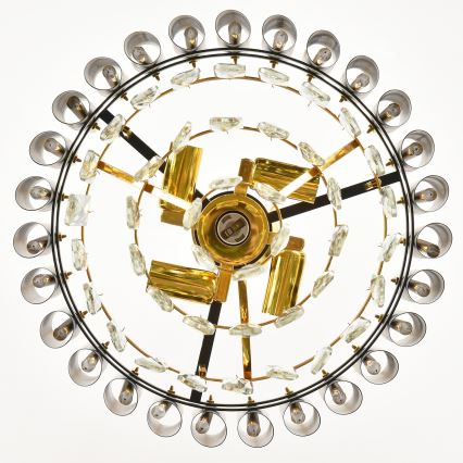 Brilagi - Pealepandav lühter ECLIPSE 5xE14/10W/230V läbimõõt 38 cm must/kuldne