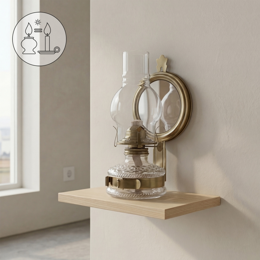 Brilagi - Petroleumlamp MERLIN kuldne/patina
