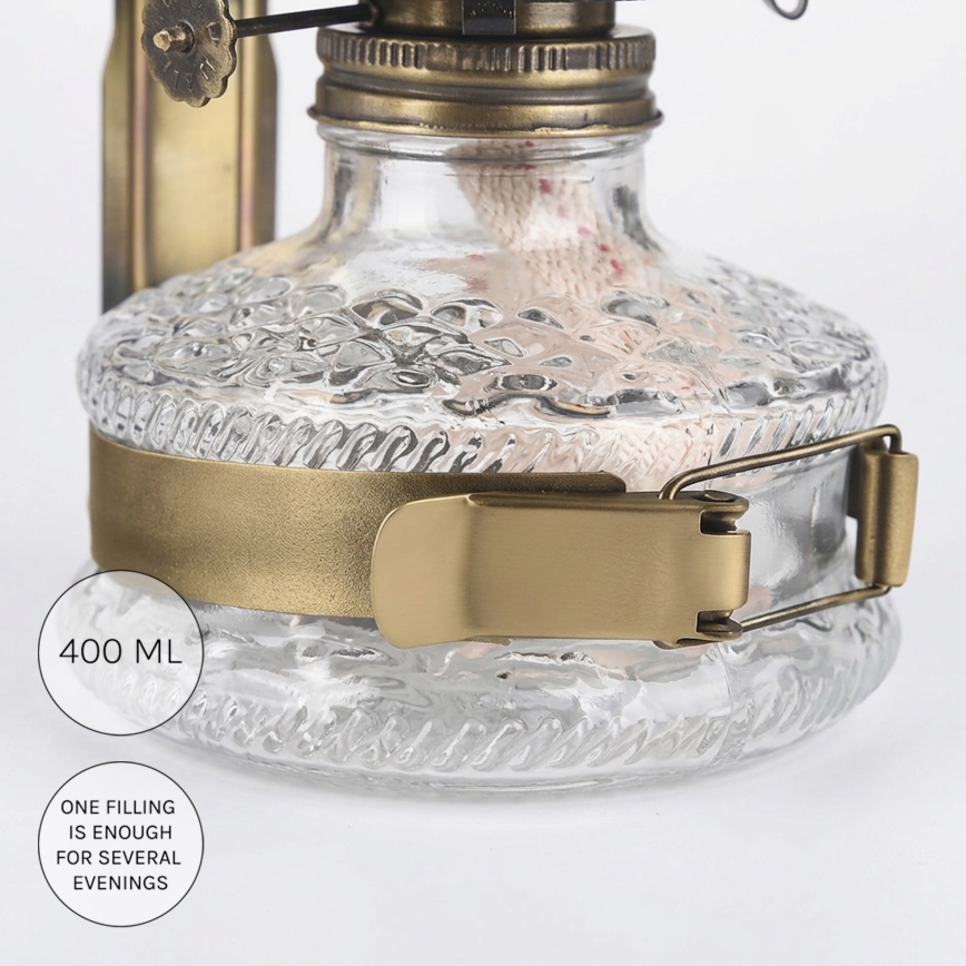 Brilagi - Petroleumlamp MERLIN kuldne/patina
