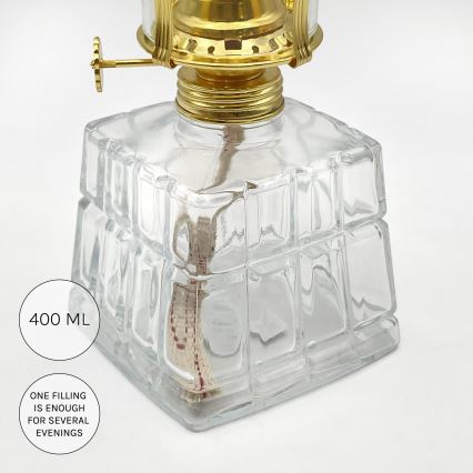 Brilagi - Petroleumlamp MERLIN läbipaistev/kuldne