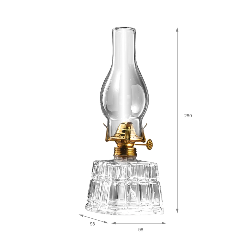 Brilagi - Petroleumlamp MERLIN läbipaistev/kuldne