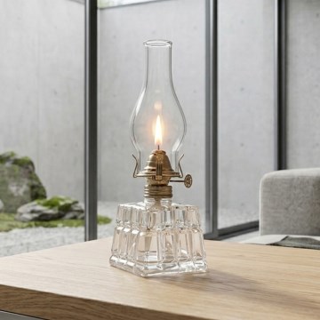 Brilagi - Petroleumlamp MERLIN läbipaistev/kuldne/patina