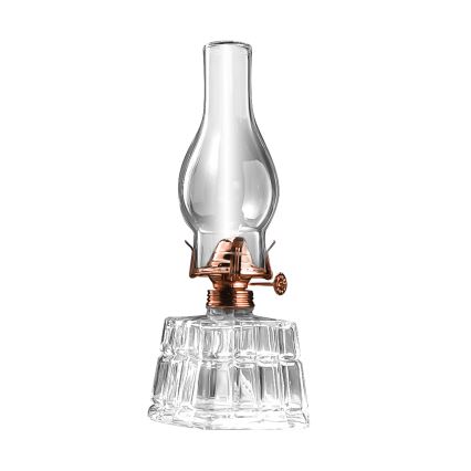 Brilagi - petroleumlamp MERLIN läbipaistev/pronksviimistlus/patineeritud