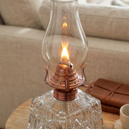 Brilagi - petroleumlamp MERLIN läbipaistev/pronksviimistlus/patineeritud