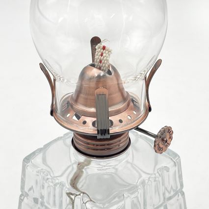 Brilagi - petroleumlamp MERLIN läbipaistev/pronksviimistlus/patineeritud