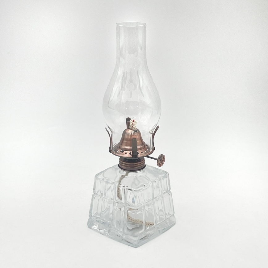 Brilagi - petroleumlamp MERLIN läbipaistev/pronksviimistlus/patineeritud