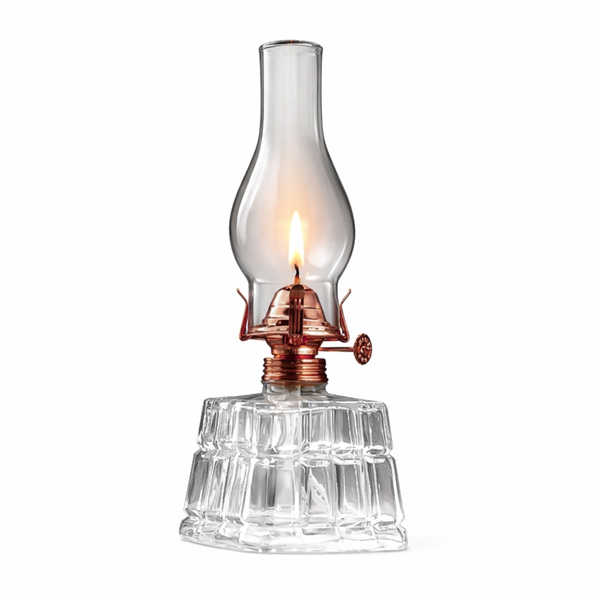 Brilagi - petroleumlamp MERLIN läbipaistev/pronksviimistlus/patineeritud