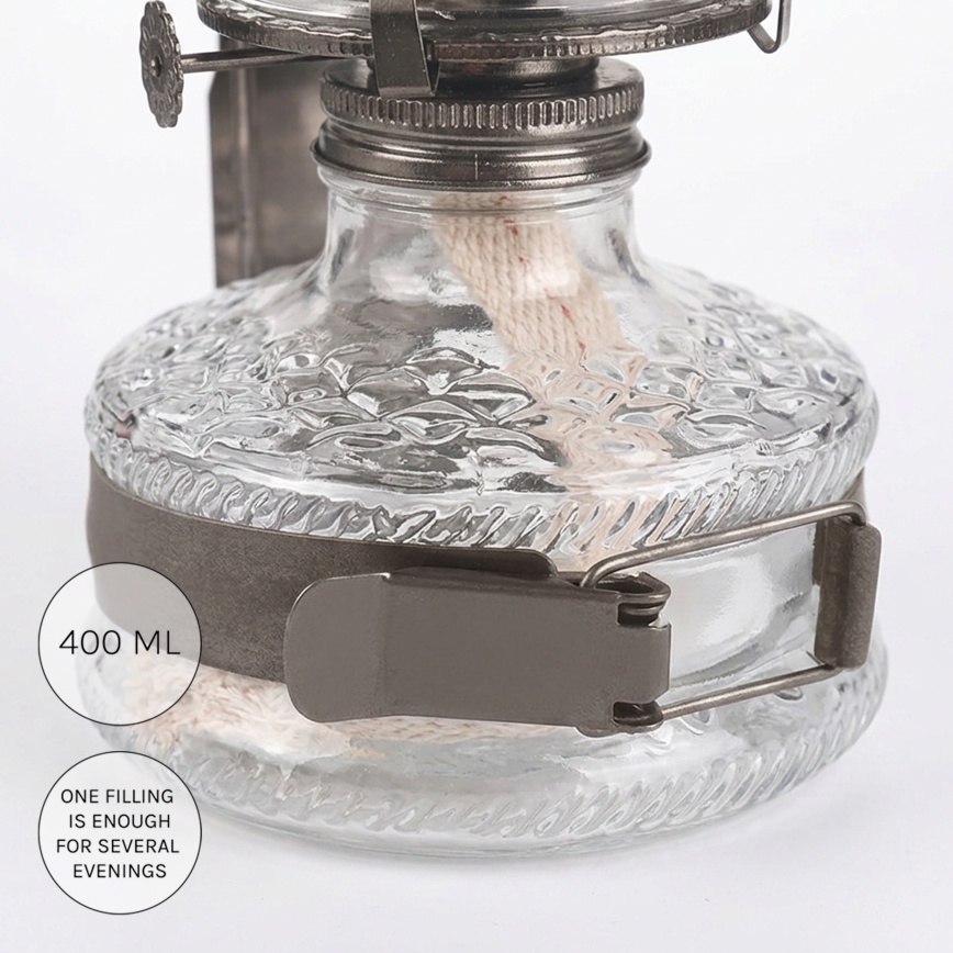 Brilagi - Petroleumlamp MERLIN must kroom