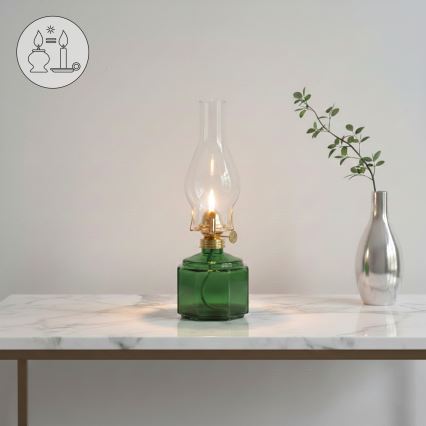 Brilagi - petroleumlamp MERLIN roheline