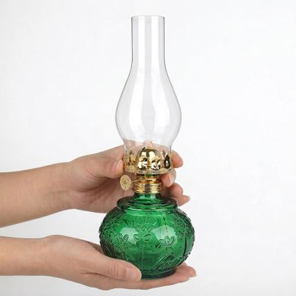 Brilagi - Petroleumlamp MERLIN roheline
