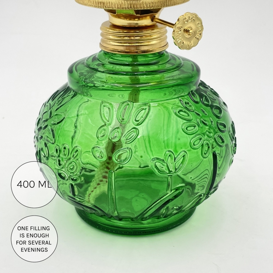 Brilagi - Petroleumlamp MERLIN roheline