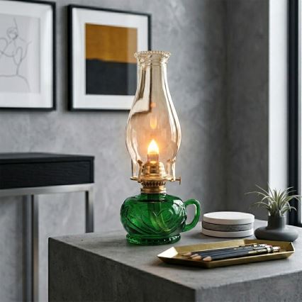 Brilagi - petroleumlamp MERLIN roheline