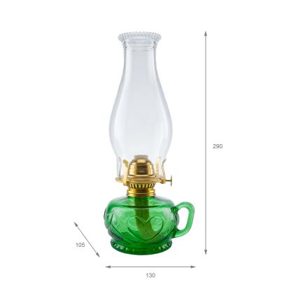Brilagi - petroleumlamp MERLIN roheline