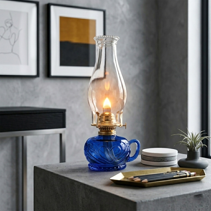 Brilagi - petroleumlamp MERLIN sinine