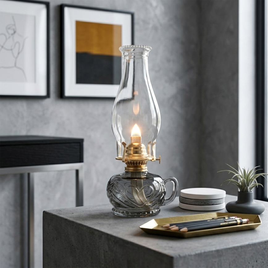 Brilagi - Petroleumlamp MERLIN suitsuhall/hall