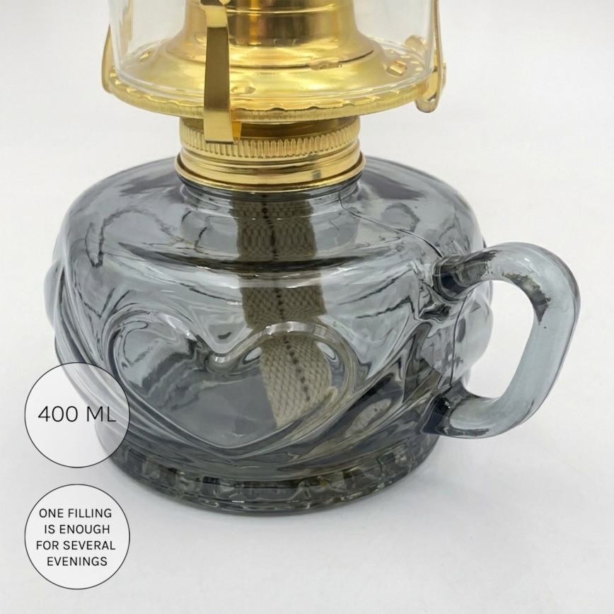 Brilagi - Petroleumlamp MERLIN suitsuhall/hall
