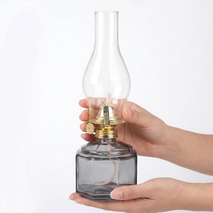Brilagi - Petroleumlamp MERLIN suitsune/hall