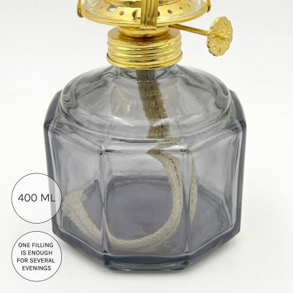 Brilagi - Petroleumlamp MERLIN suitsune/hall