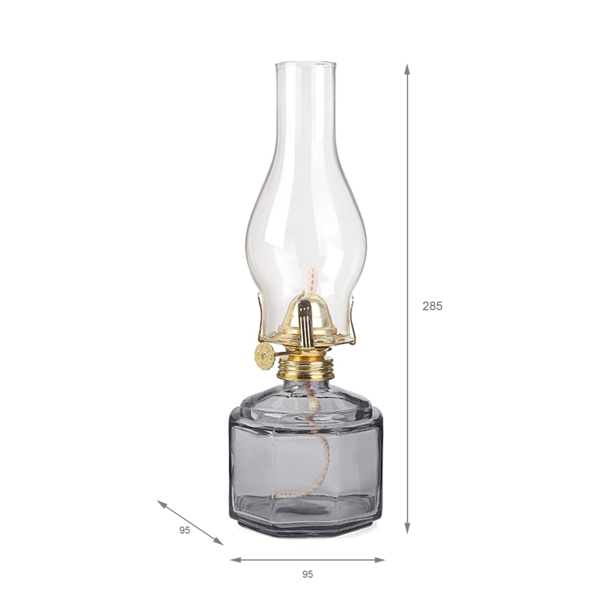 Brilagi - Petroleumlamp MERLIN suitsune/hall