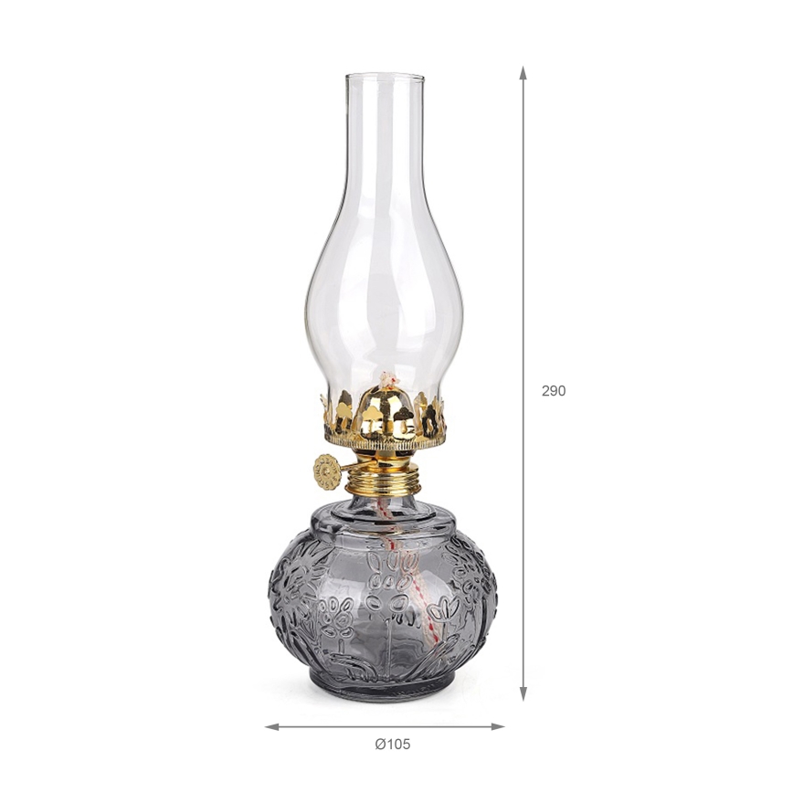 Brilagi - petroleumlamp MERLIN suitsune/hall