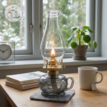 Brilagi - Petroleumlamp MERLIN suitsune/hall