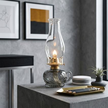 Brilagi - Petroleumlamp MERLIN suitsune/hall