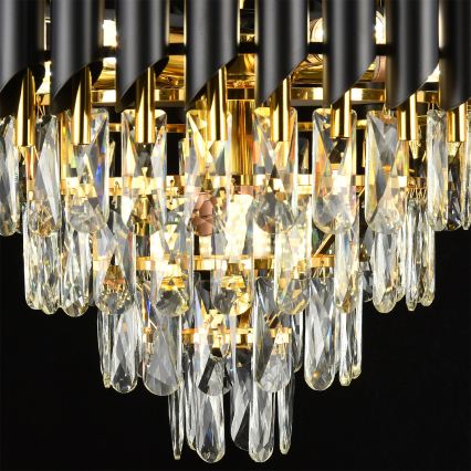 Brilagi - Pinna külge kinnitatav lühter ECLIPSE 7xE14/10W/230V läb. 48 cm must/kuldne