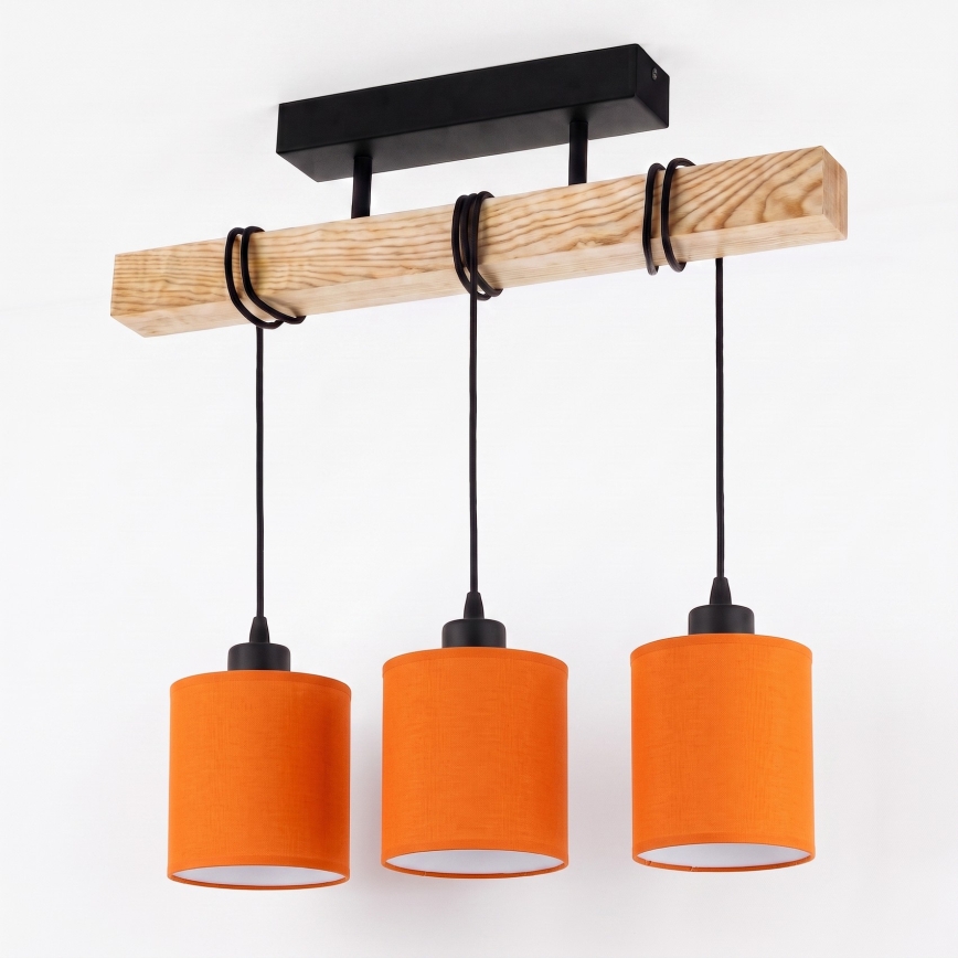 BRILAGI - Pinnale kinnitatav laelühter NUBILA 3xE27/60W/230V männipuit/oranž