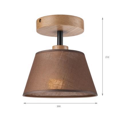 Brilagi - Pinnale kinnitatav lühter ANTHONY 1xE14/60W/230V tamm/pruun