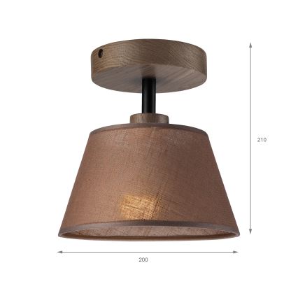 Brilagi - Pinnale kinnitatav lühter ANTHONY 1xE14/60W/230V tamm/pruun