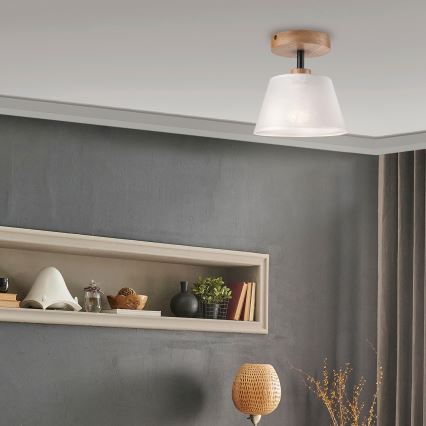 Brilagi - Pinnale kinnitatav lühter ANTHONY 1xE14/60W/230V tamm/valge