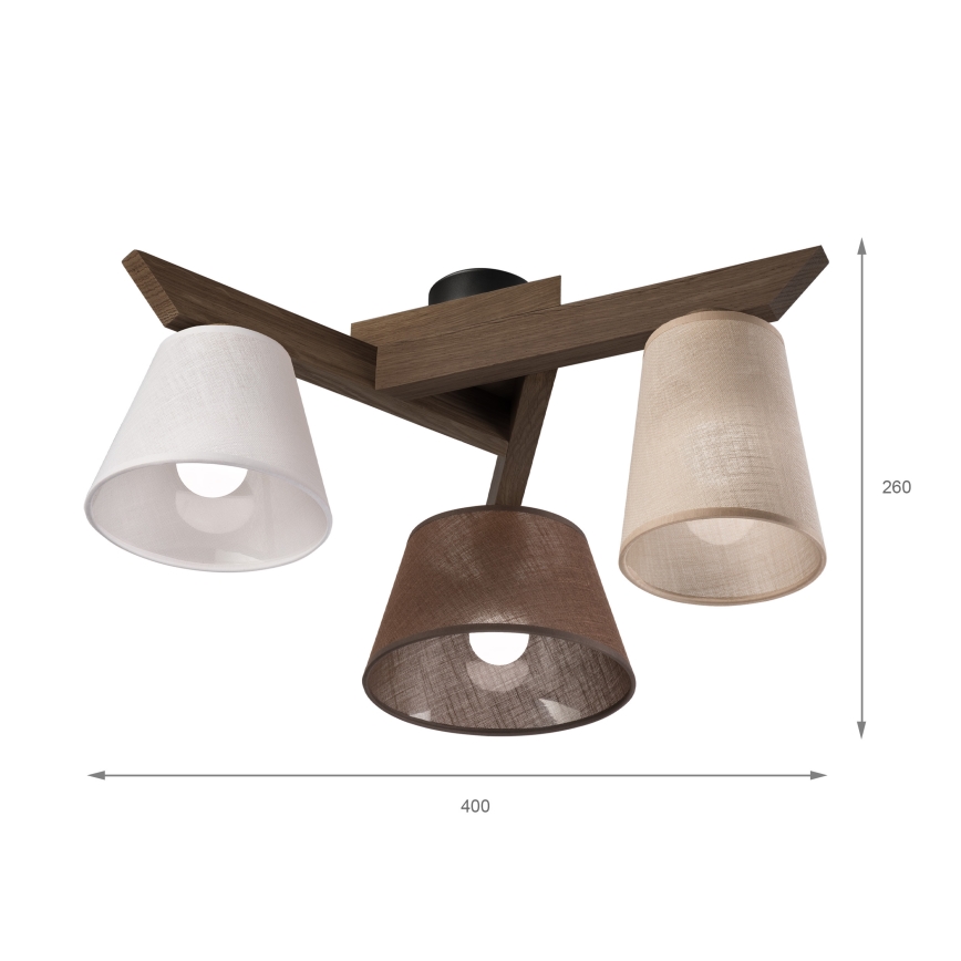 Brilagi - Pinnale kinnitatav lühter ANTHONY 3xE14/40W/230V tamm