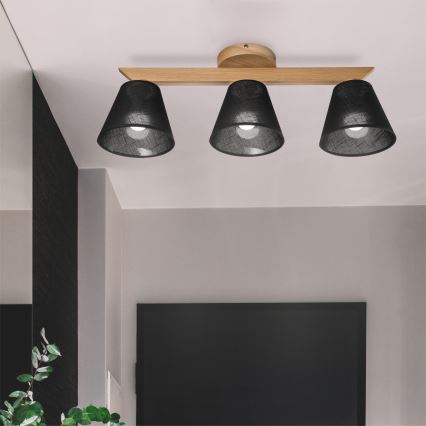 Brilagi - Pinnale kinnitatav lühter ANTHONY 3xE14/40W/230V tamm/must