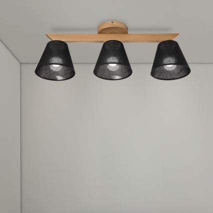 Brilagi - Pinnale kinnitatav lühter ANTHONY 3xE14/40W/230V tamm/must