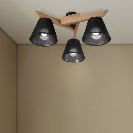 Brilagi - Pinnale kinnitatav lühter ANTHONY 3xE14/40W/230V tamm/must